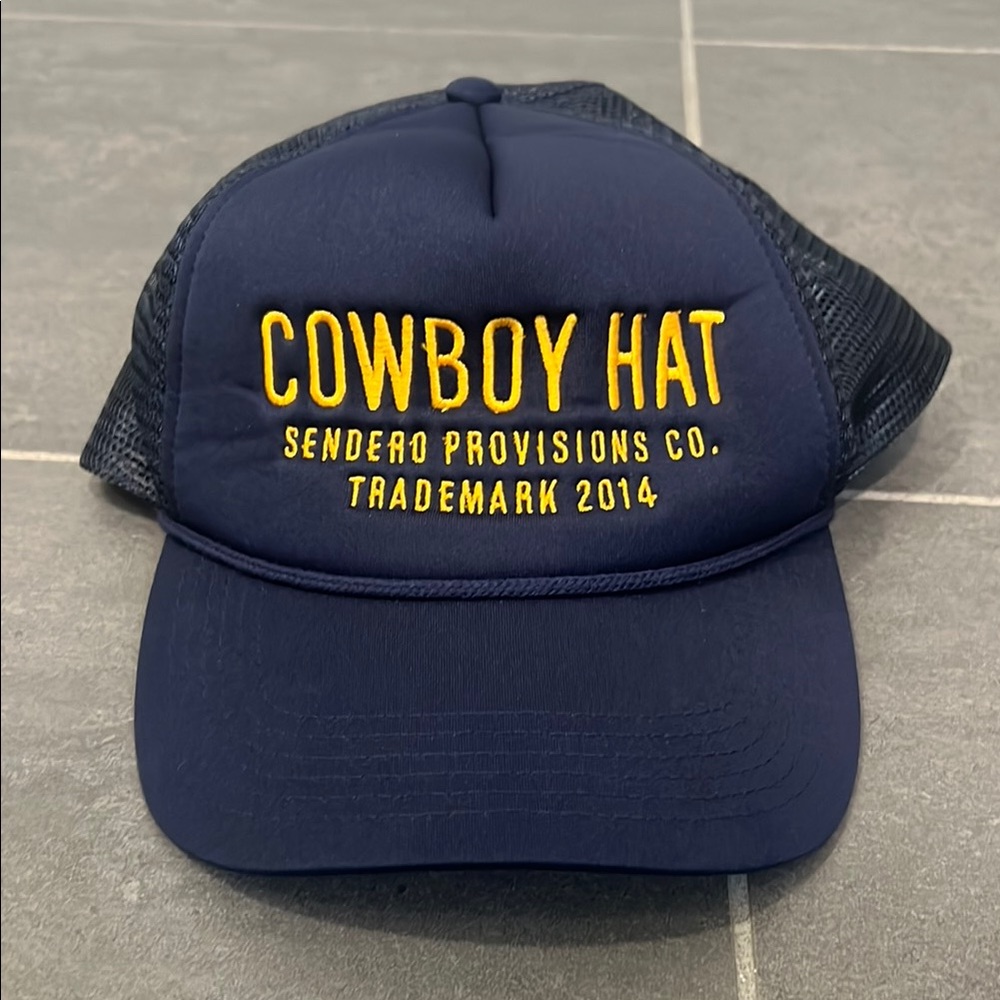 Blue and Yellow Cowboy Hat with Mesh Back